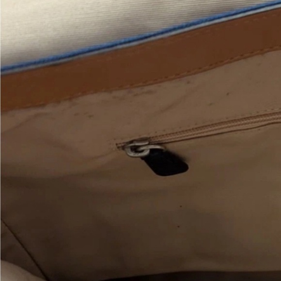 Coach Voyager Messenger Bag in Blue Canvas w/ Brown Leather Trim - Picture 7 of 8